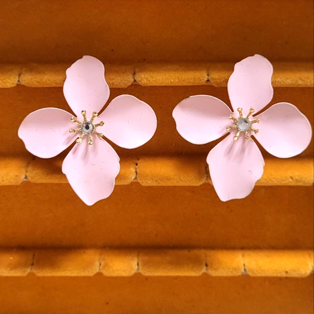 Pink Floral Earrings